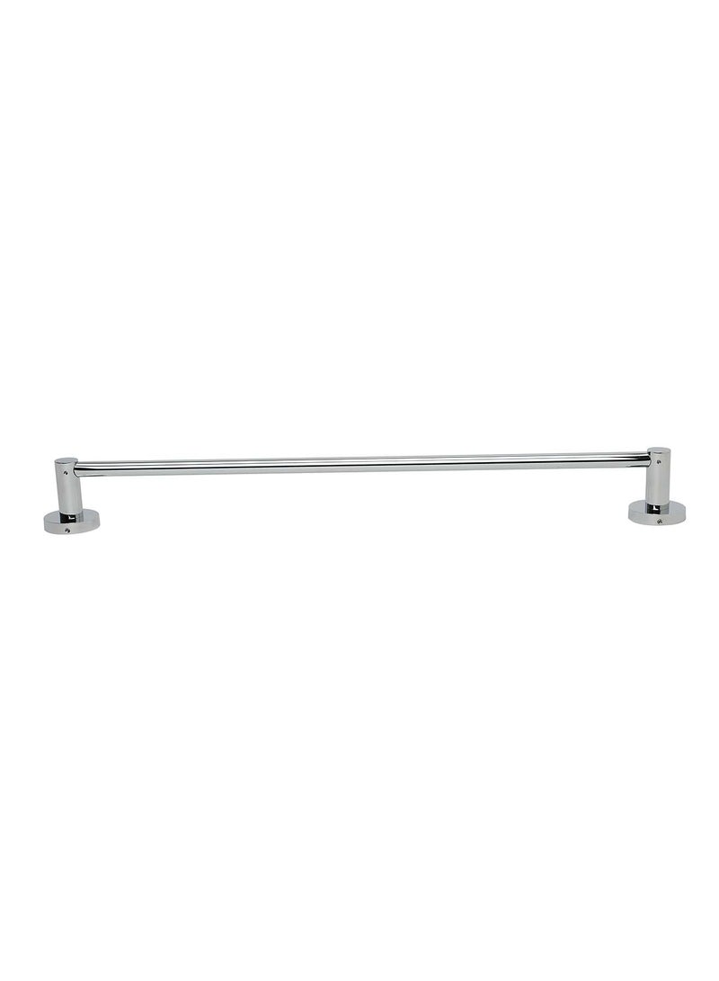 Bold Symphony Towel Bar Single 60 cm – Elegant Silver Brass Bathroom Accessory with Durable Stainless Steel Construction, Rust-Proof Finish, High-Quality Fittings for Modern Bathrooms - Image 2