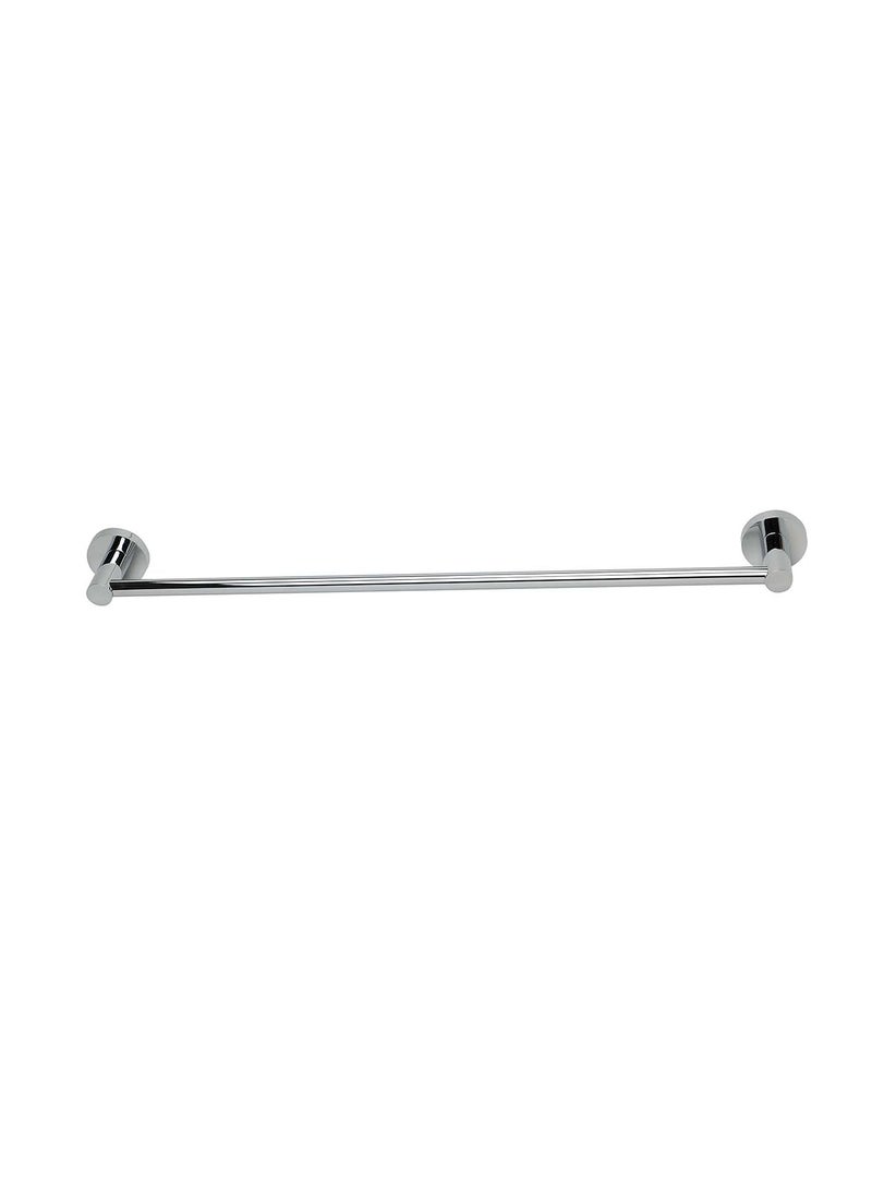 Bold Symphony Towel Bar Single 60 cm – Elegant Silver Brass Bathroom Accessory with Durable Stainless Steel Construction, Rust-Proof Finish, High-Quality Fittings for Modern Bathrooms - Image 1