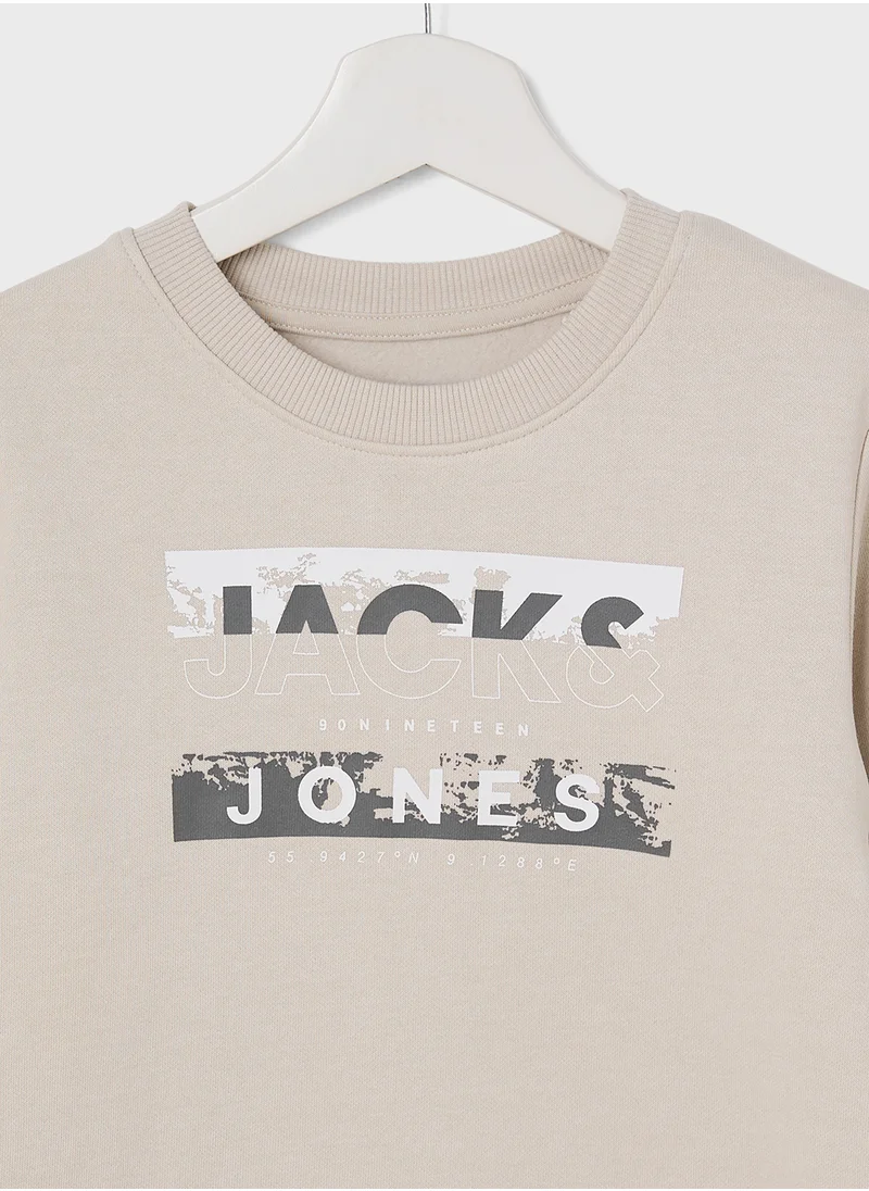 Jack & Jones Junior Kids Graphic Print Crew Neck Sweatshirt