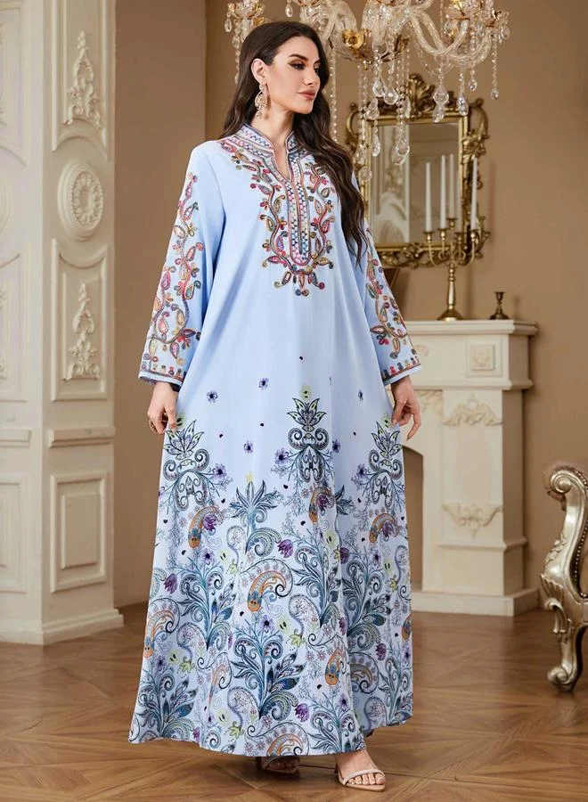 Take Two Multi Women Floral Printed Embellished Jalabiya for Women | Best Price UAE