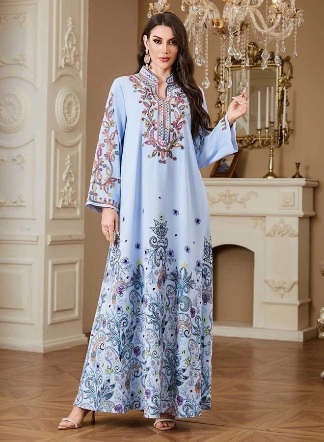 تايك تو جلابية مطبعة بالزهور ومزينة