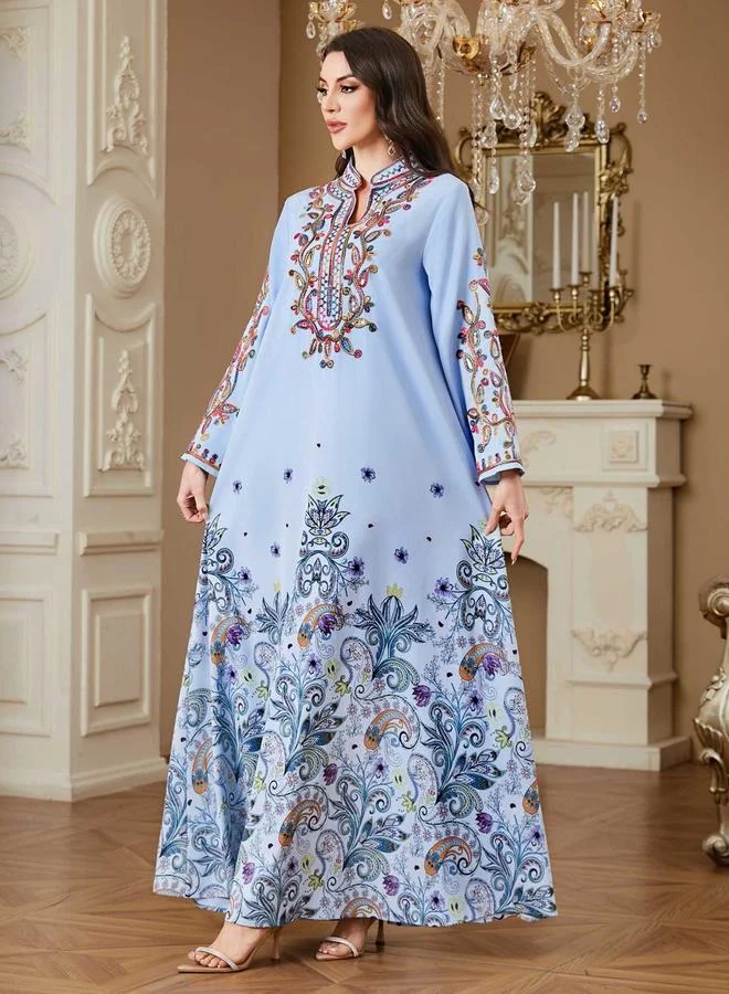 Take Two Multi Women Floral Printed Embellished Jalabiya for Women | Best Price UAE