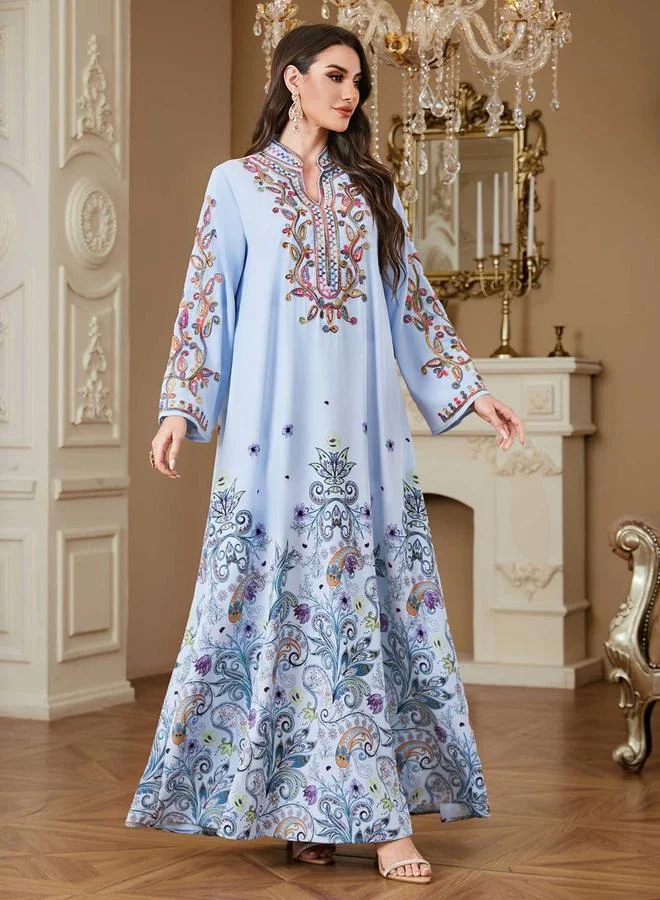 Take Two Multi Women Floral Printed Embellished Jalabiya for Women | Best Price UAE