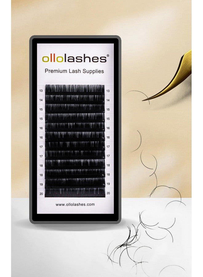 اولولاشز وصلات الرموش BC Cc DJ Curl Mix 5-20Mm 0.03 0.05 0.07 0.15 وصلات الرموش الكلاسيكية غير اللامعة للغاية مستلزمات احترافية لفناني الرموش (C-0.05، 13-20Mm) - Image 1