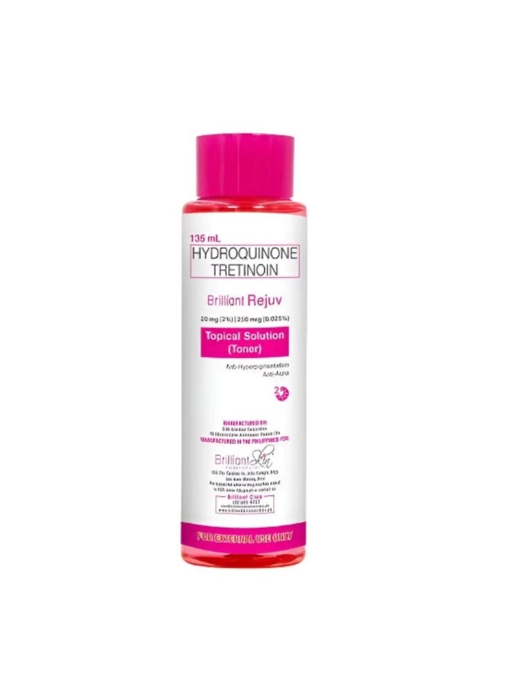 Brilliant Rejuv Hydroquinone Tretinoin Toner 135mL – Skin Lightening and Anti-Acne Topical Solution