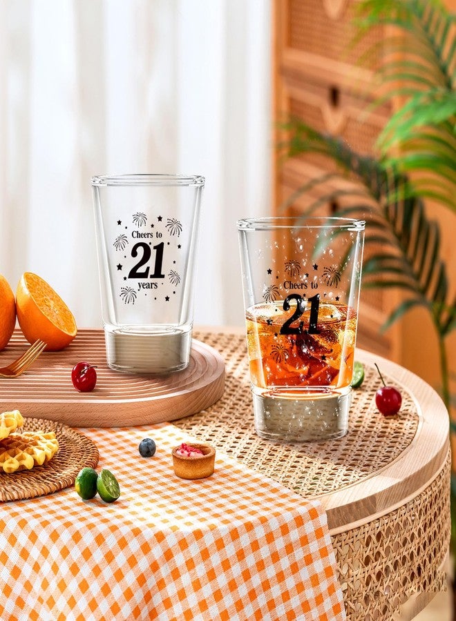 Time Roaming 3 PCS 21th Birthday Shot Glasses Set, 1.5 oz Cheers to 21 Years Clear Shot Glass Cups with Heavy Base, Birthday Decorations for Women, Men, Funny Birthday Gifts, Party Supplies or Favors for Her, Him - Image 3