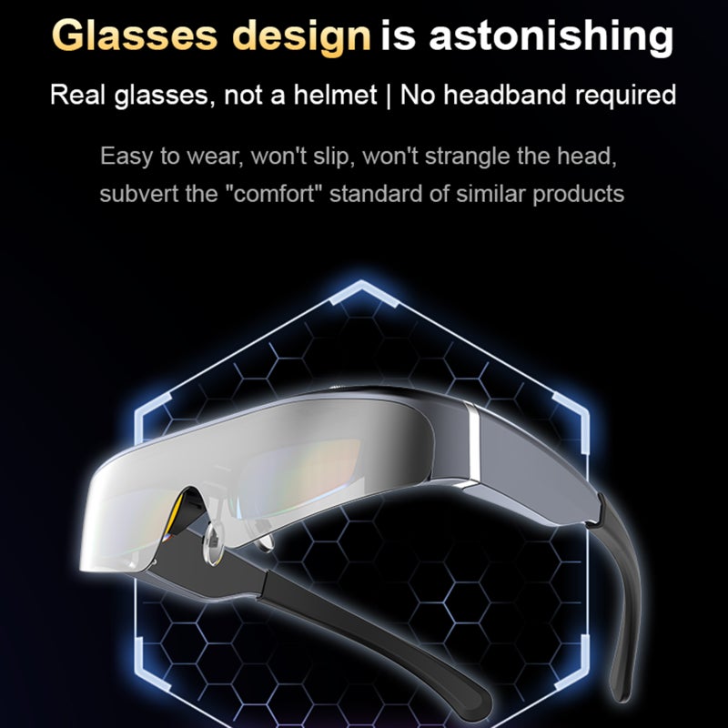 ENMESI V20 Intelligent AR/VR Glasses Portable HD Private Giant Screen Video Player 3D Glasses Virtual 200-inch Ultra-large Screen 0°-500° Myopia Adjustment Adjustable Brightness Connectable to - Image 3