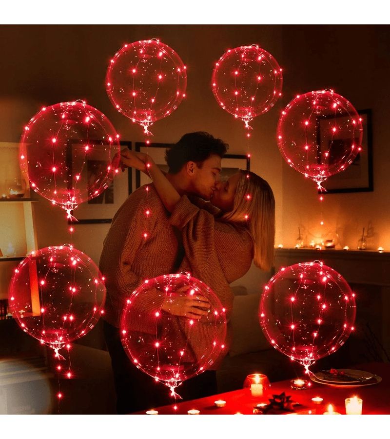 سلسلة أضواء LED وردية مكونة من 9 مصابيح مع 9 كرات ارتدادية مقاس 20 بوصة لتزيين الحفلات - Image 3