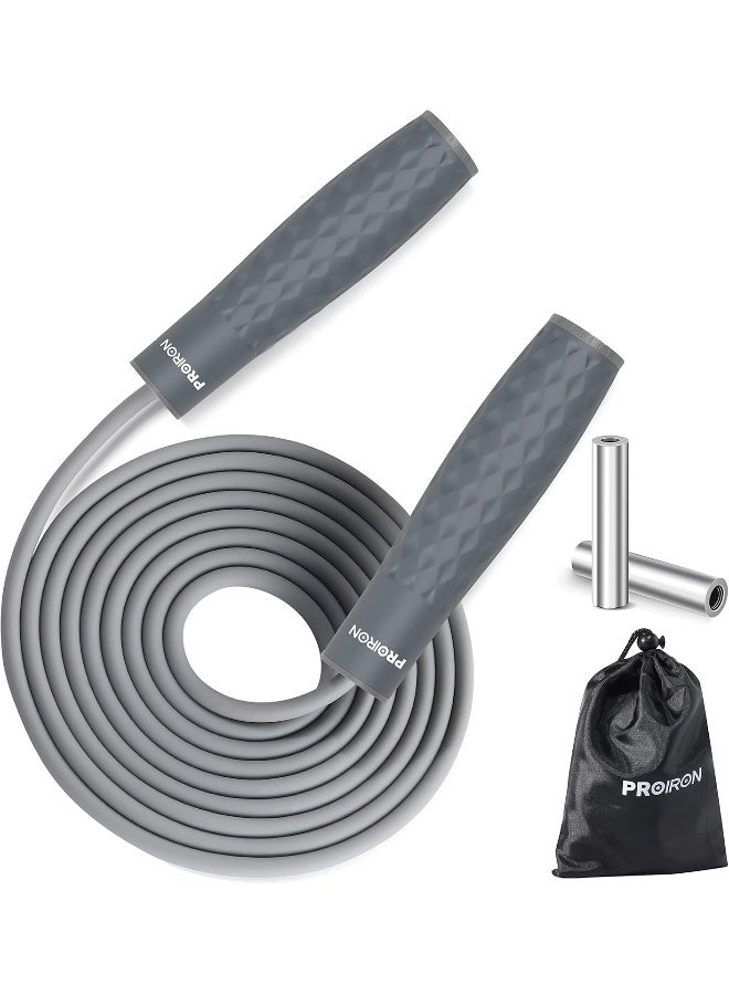 PROIRON PROIRON Skipping Rope Double Weighted Jump Rope 1LB Tangle-Free Double Fat Burning with Adjustable Extra Thick 7mm Weighted Jumping Rope for Endurance Weight Lose Crossfit MMA Cardio & Workouts - Image 1
