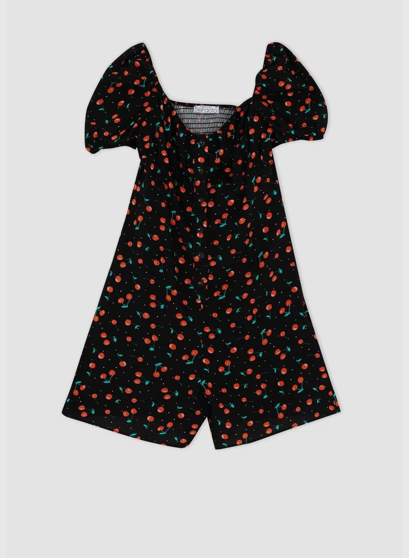 DeFacto Relaxed Fit Patterned Square Neck Romper