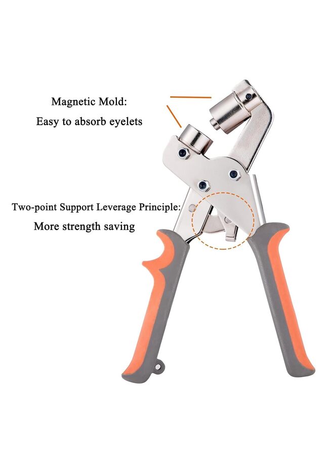 مجموعة أدوات الحلقات المعدنية، طقم فتحات 10 مم، كماشة ضغط، أداة ثقب يدوية، آلة يدوية لحزام الملابس الجلدية مع 500 قطعة حلقات معدنية مقاس 10 مم - Image 2