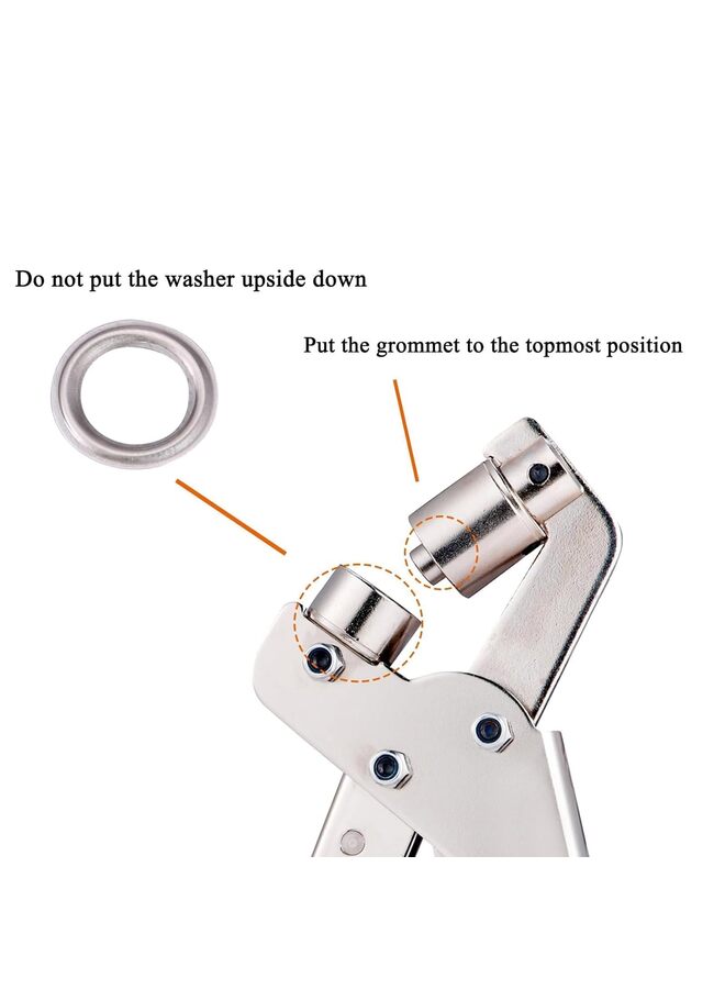 مجموعة أدوات الحلقات المعدنية، طقم فتحات 10 مم، كماشة ضغط، أداة ثقب يدوية، آلة يدوية لحزام الملابس الجلدية مع 500 قطعة حلقات معدنية مقاس 10 مم - Image 3