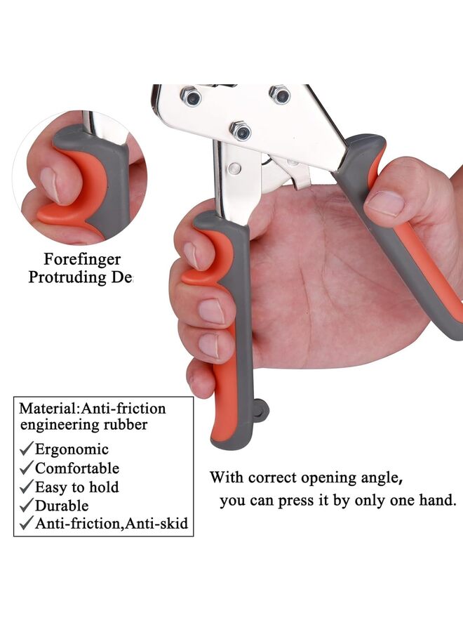 مجموعة أدوات الحلقات المعدنية، طقم فتحات 10 مم، كماشة ضغط، أداة ثقب يدوية، آلة يدوية لحزام الملابس الجلدية مع 500 قطعة حلقات معدنية مقاس 10 مم - Image 5