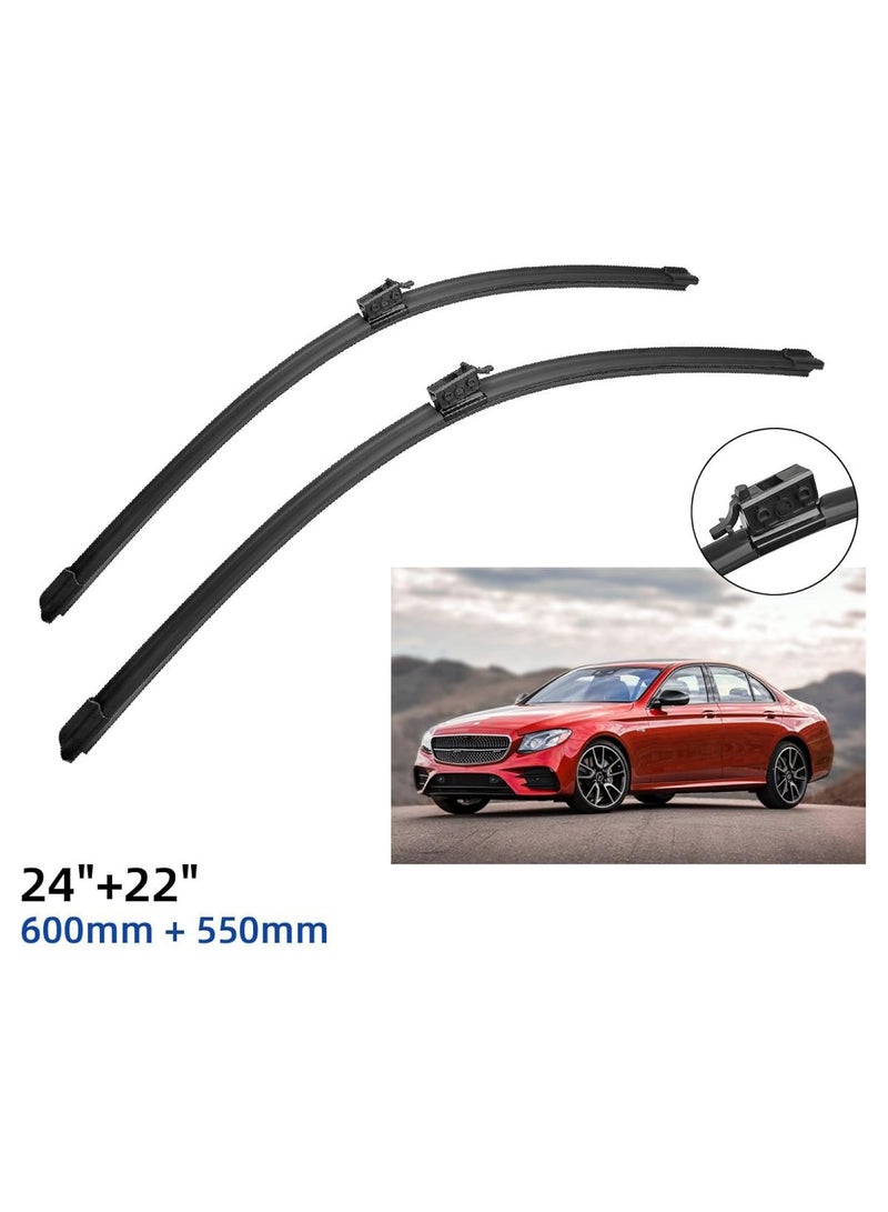 Front Wiper Blades For Mercedes-Benz E-Class W213 S213 model 2016-2019 24"/22" Front Windshield Wiper Blades - Image 1