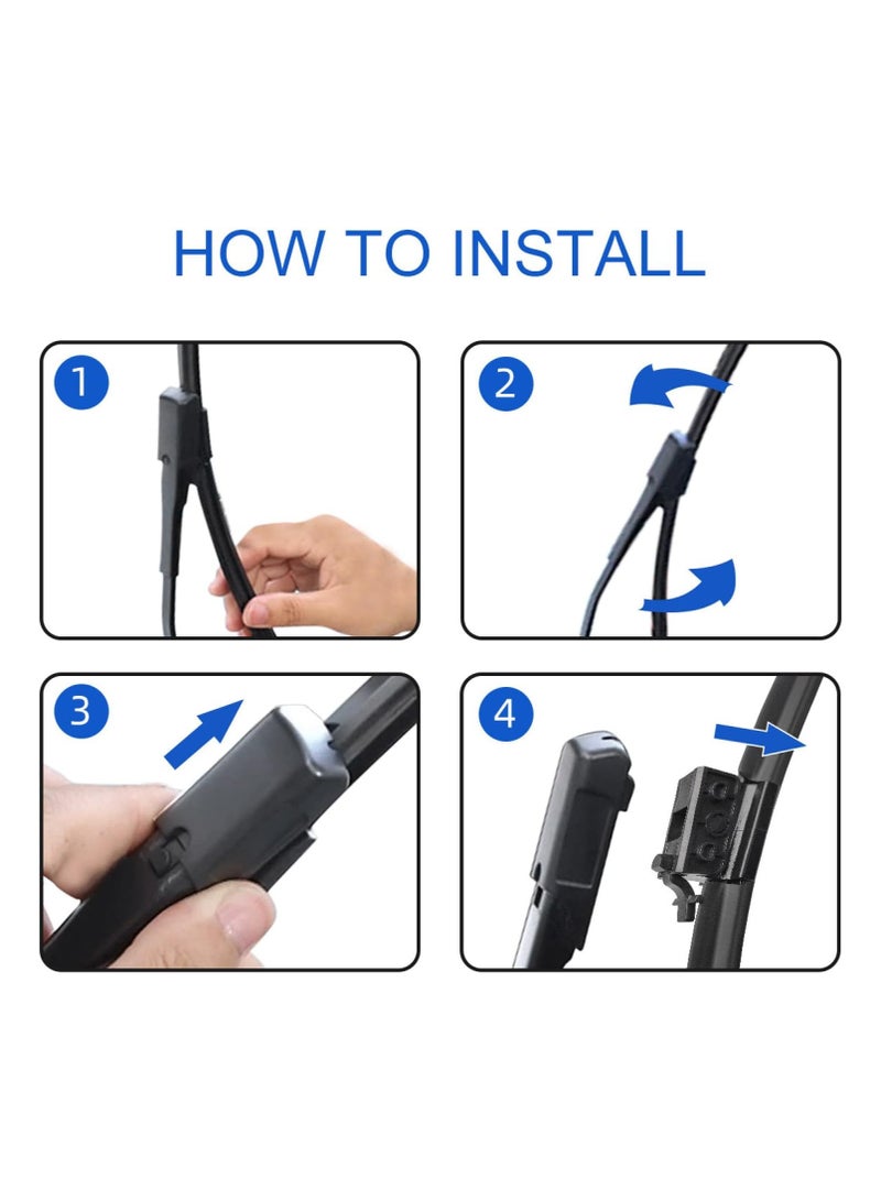 Front Wiper Blades For Mercedes-Benz E-Class W213 S213 model 2016-2019 24"/22" Front Windshield Wiper Blades - Image 3