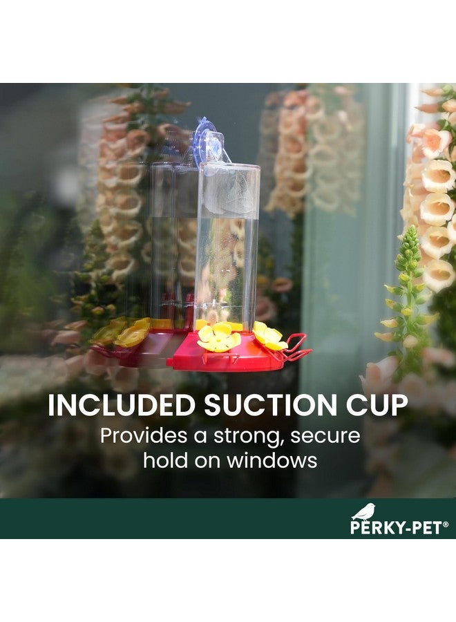 Perky-Pet 217 Window Mount Plastic Hummingbird Feeder with Perches - 8 oz Outdoor Garden Décor Hummingbird Feeder, iridescent color - Image 5
