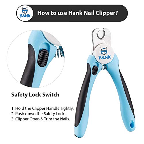 HANK Dog Nail Clipper - Pet Nail Trimmer - 3.5mm Sharp Blade - Avoid Overcutting - Safety Gaurd Button - Nail Filer - Nail Cutter for Dogs & Cats (Basic Model) - Image 3