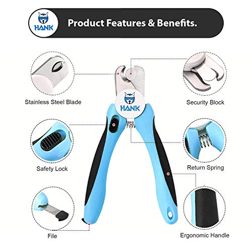 HANK Dog Nail Clipper - Pet Nail Trimmer - 3.5mm Sharp Blade - Avoid Overcutting - Safety Gaurd Button - Nail Filer - Nail Cutter for Dogs & Cats (Basic Model) - Image 2