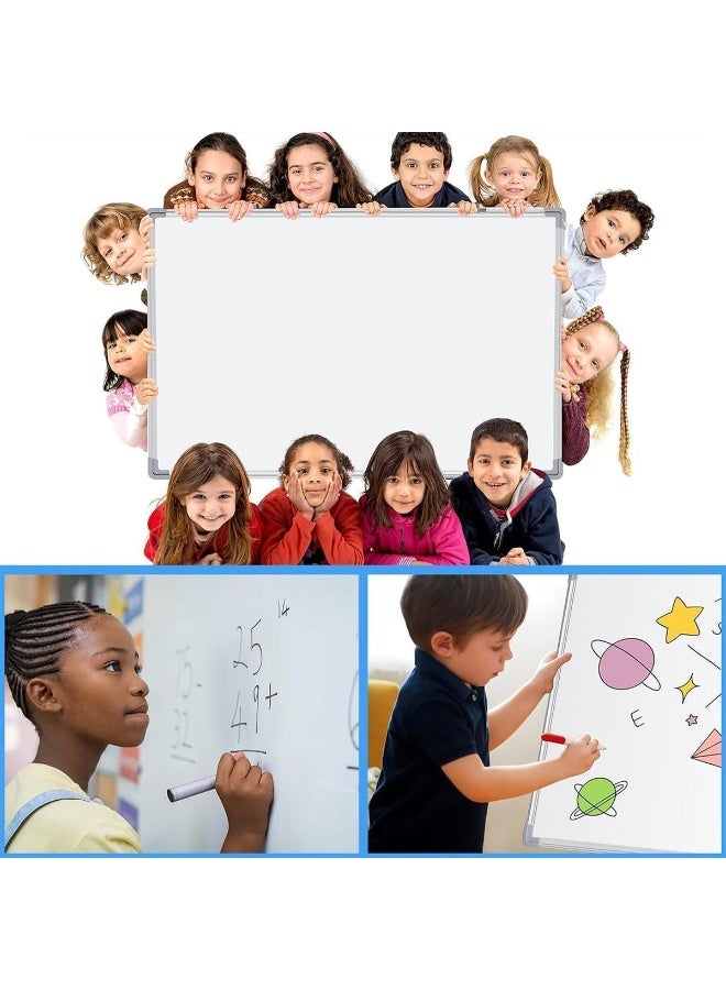 MOMENT Whiteboard With Stand 90X120Cm, Double Sided Magnetic Whiteboard On Wheels, Mobile Standing White Board For Office, Classroom, School & Home  - Image 3