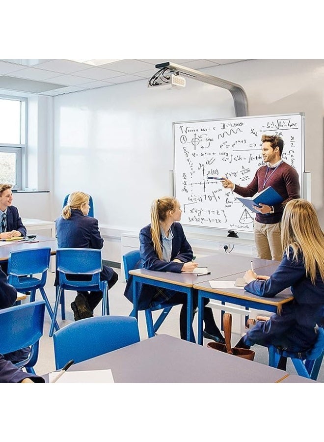 MOMENT Whiteboard With Stand 90X120Cm, Double Sided Magnetic Whiteboard On Wheels, Mobile Standing White Board For Office, Classroom, School & Home  - Image 5