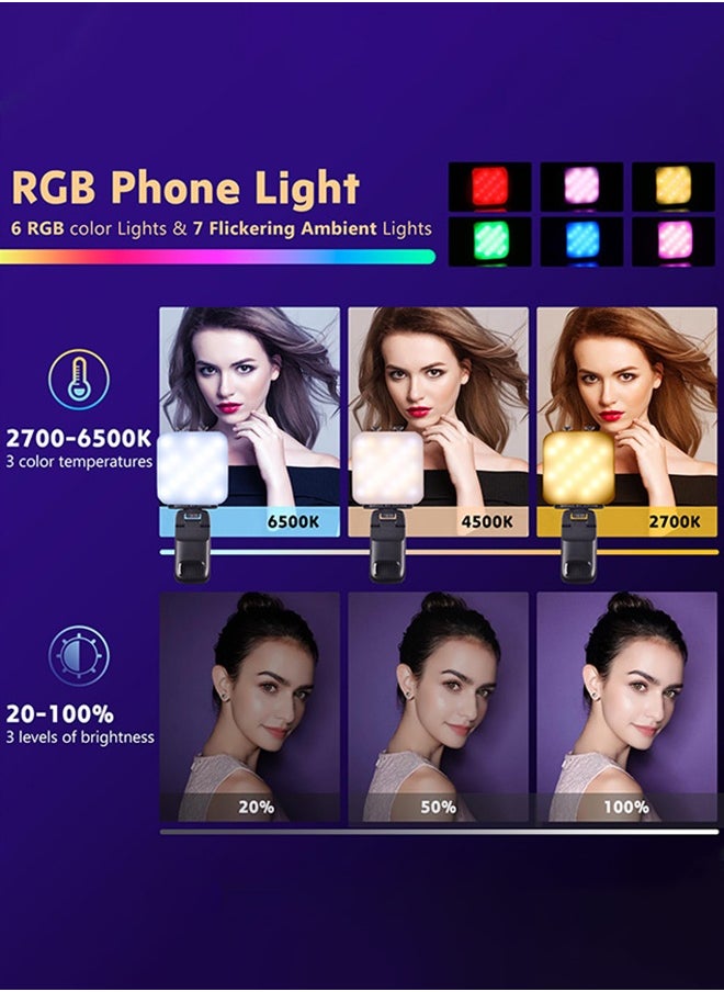 GROIC Retractable Phone Light, 3 Light Modes, 13 RGB Portable Selfie Rechargeable for iPhone, Phone, iPads, Laptops Selfies, TiKTok, Volg, Makeup, Video Conferencing  - Image 5