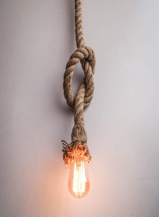 VELOCIOUS® Vintage Pendant Jute Rope Hanging Lamp Ceiling LED Light 40 Watts for Home Decoration Living Room/Hall/Balcony/Restaurant Bar Lighting (Bulb not Included) - Image 5