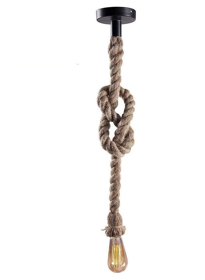 VELOCIOUS® Vintage Pendant Jute Rope Hanging Lamp Ceiling LED Light 40 Watts for Home Decoration Living Room/Hall/Balcony/Restaurant Bar Lighting (Bulb not Included) - Image 1
