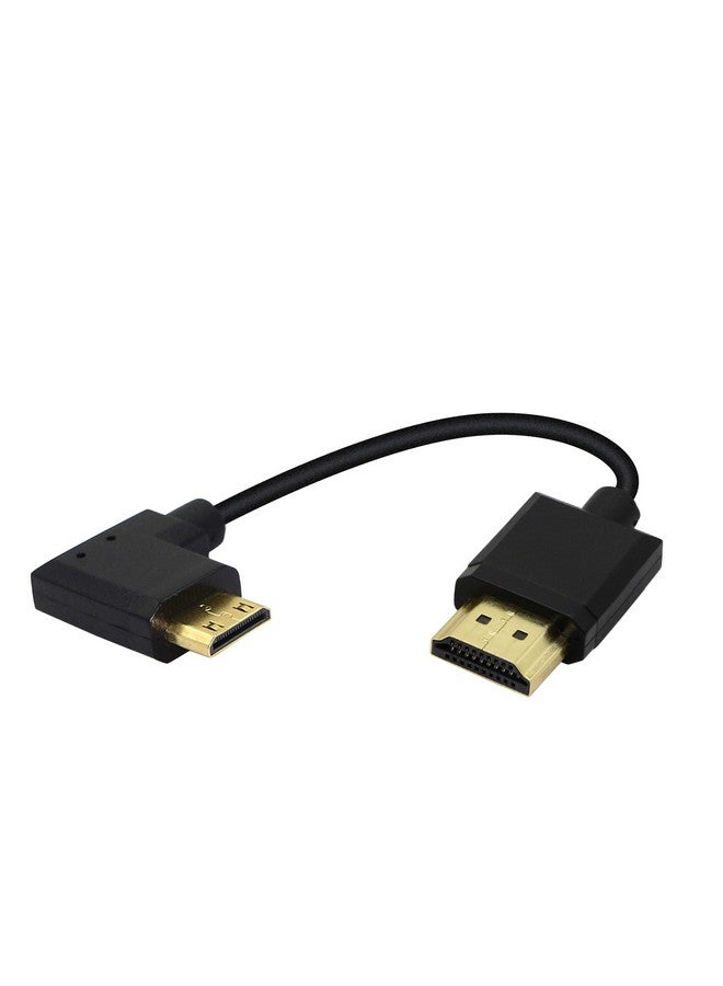 PNGKNYOCN 15Cm Mini Hdmi To Hdmi Short Cable 90 Degree Left Angle High Speed Mini Hdmi Male To Hdmi 2.0 Male Adapter Support 4K@60Hz Youcheng For Raspberry Pi Tablet Camera Etc (L)  - Image 1