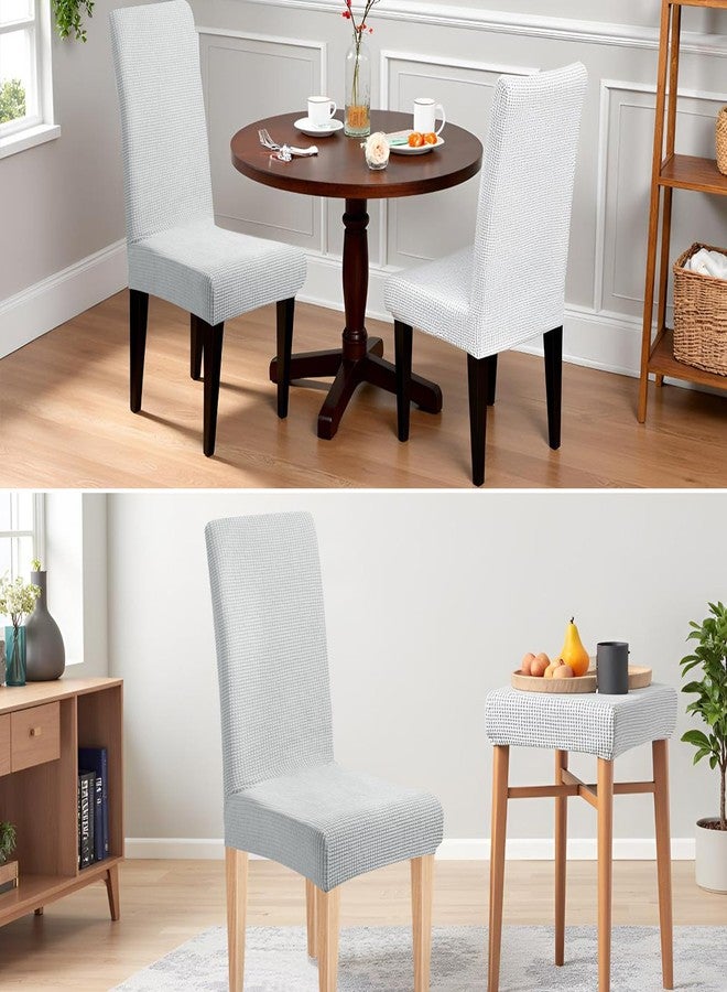 Dioxide Stretch Chair Covers for Dining Chairs, Washable Dining Chair Covers Set of 6, Soft Kitchen Chairs Seat Covers, Jacquard Parson Chair Slipcover Protectors for Home Hotel Restaurant Banquet - Image 3