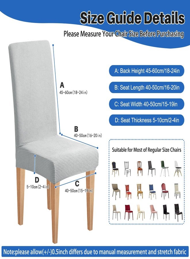 Dioxide Stretch Chair Covers for Dining Chairs, Washable Dining Chair Covers Set of 6, Soft Kitchen Chairs Seat Covers, Jacquard Parson Chair Slipcover Protectors for Home Hotel Restaurant Banquet - Image 4