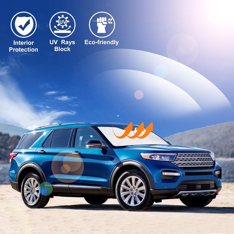 LHFLIVE Custom Front Windshield Sunshade for Ford Explorer - Image 2