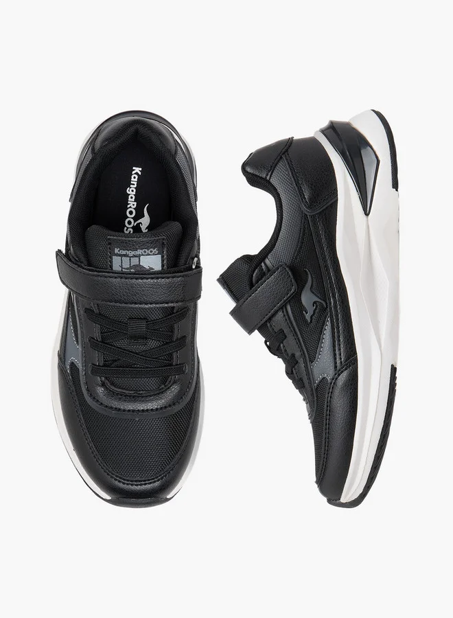 كانغاروس Boys' Panelled Sports Shoes with Hook and Loop Closure