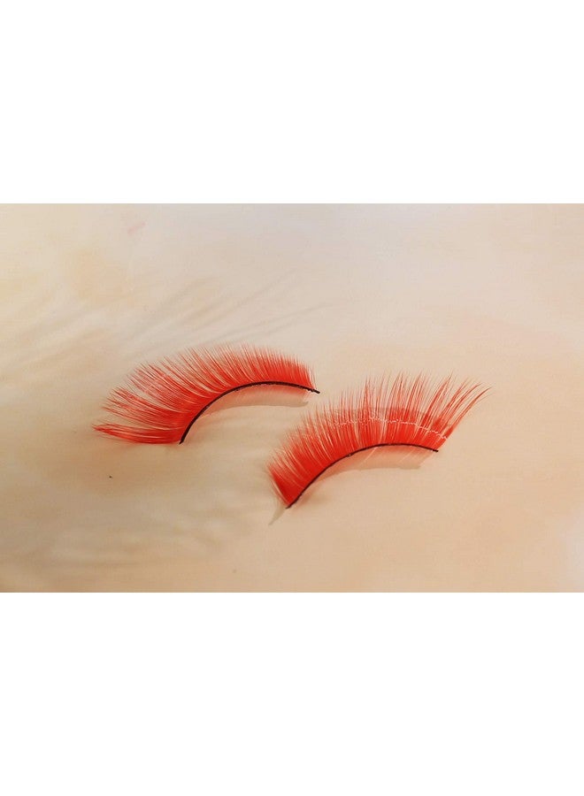 ezolistic Fake Colored Eyelashes (4 Pairs) Natural 3D Looking Reusable Eye Lashes Extension For Halloween Cruelty Free ( 4 Red Blue Purple With Three Green Dot Style And Pink With 3 Gold Dot) - Image 3
