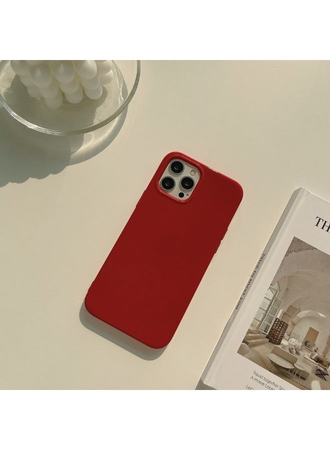 NIBEMINENT Fluorescent Jelly Protective TPU Case Cover For iPhone 16 Pro, Wine Red