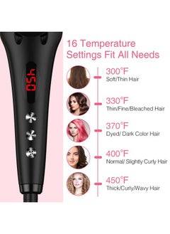 miropure Enhanced Ceramic Hair Straightener Brush by MiroPure, 2-in-1 Ionic Straightening Brush with Anti-Scald Feature, Auto Temperature Lock & Auto-Off Function (Black)  - Image 3