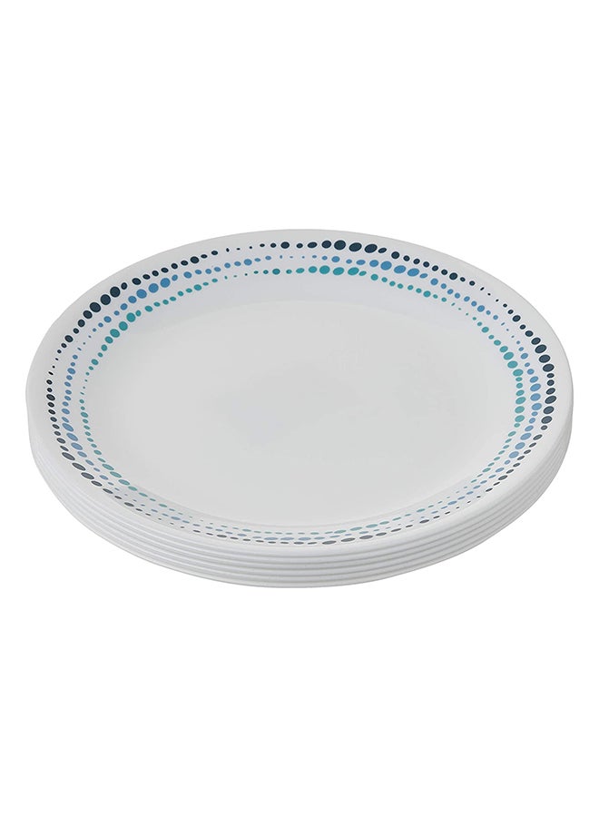 Corelle طقم من 6 صحون عشاء بيضاء وزرقاء محيطية (1119400) 26 سم - Image 2