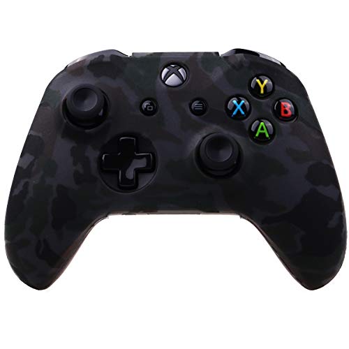 YoRHa Water Transfer Printing Camouflage Silicone Cover Skin Case for Microsoft Xbox One X & Xbox One S Controller x 2(Grey&White) with PRO Thumb Grips x 8 - Image 3