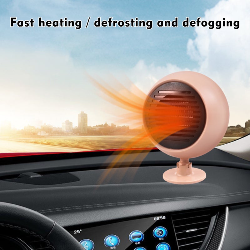 Portable Car Heater 12V Black 3 Seconds Fast Heating Dual Mode Hot Cold - PTC Ceramic Safe Uniform Heating Defogger Heater Fan for Vehicle Windshield Defogging Winter Warming Summer Cooling - Image 3
