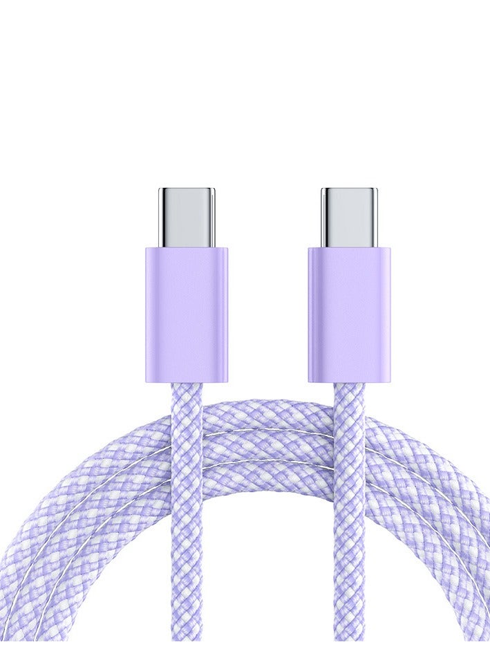 Oldzhan type C To type-C Super Fast Charging Cable 1M For iPhone 16/15, iPad, Macbook, Samsung (purple) - Image 1