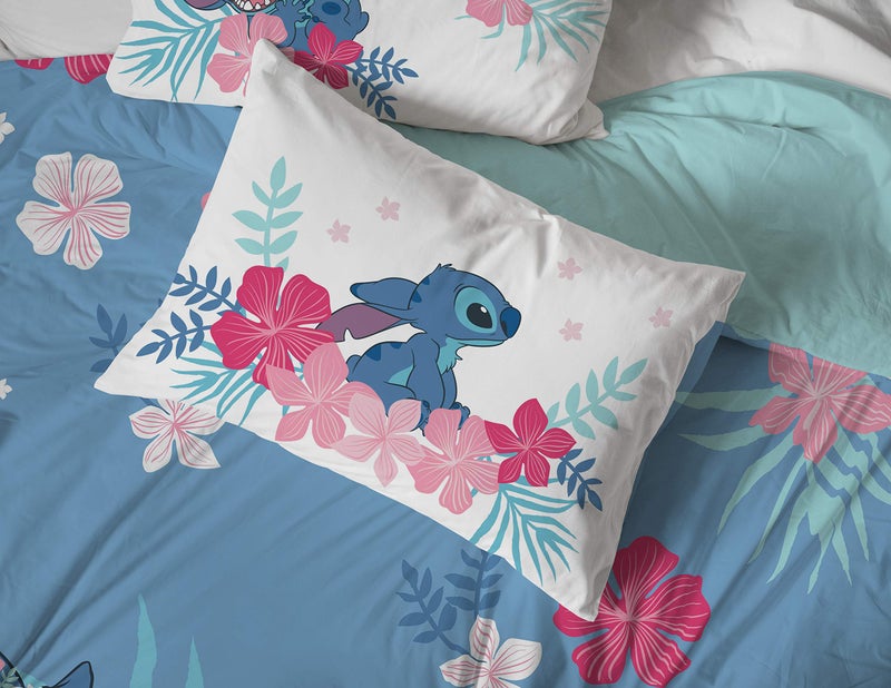 Jay Franco Kids Sheet Set with Fitted, Flat Sheets & Pillow Cover - Ultra-Soft Bedding with Pillowcase for Room Decor, Pink - Lilo & Stitch, 4 Piece Full - Image 5