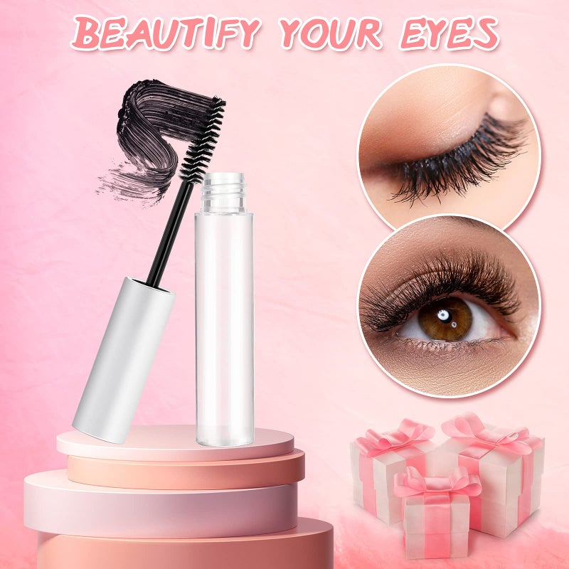 Maitys 30 Pieces 10 ml Empty Mascara Tubes Eyelash Wand Refillable Clear Bottles Cream Container with 4 Pieces Transparent Funnels Transferring Castor Oil for DIY Cosmetics (Matte White) - Image 3