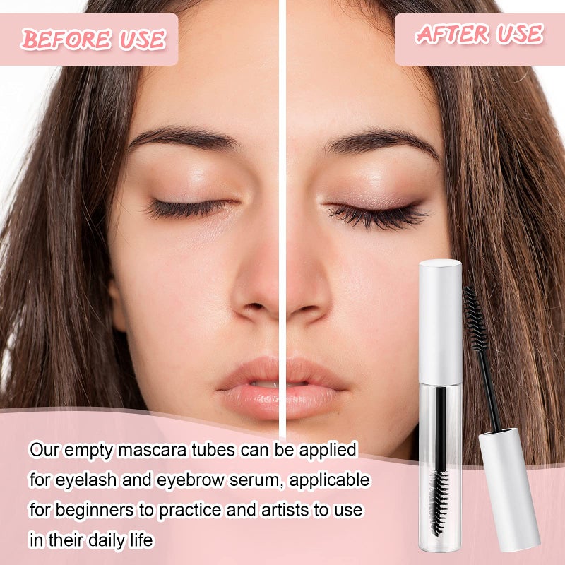 Maitys 30 Pieces 10 ml Empty Mascara Tubes Eyelash Wand Refillable Clear Bottles Cream Container with 4 Pieces Transparent Funnels Transferring Castor Oil for DIY Cosmetics (Matte White) - Image 5