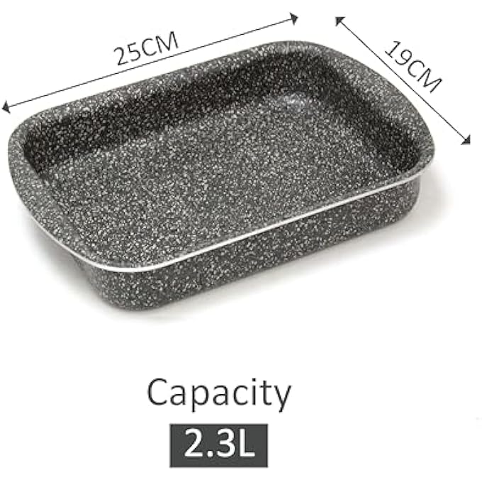 هاسيفير صينية مستطيلة من الجرانيت من سلسلة لافيلا برايم، صينية تحميص غير لاصقة عالية الجودة، مصنوعة في تركيا، 25 سم - Image 2
