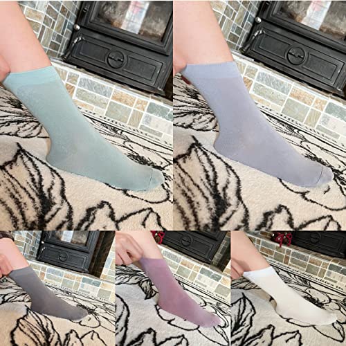 SERISIMPLE Women Thin Viscose Bamboo Socks Crew Lightweight Above Ankle Casual Dress Sock For Ladies Bootie Trouser 5 Pairs (Assorted5, Medium) - Image 4