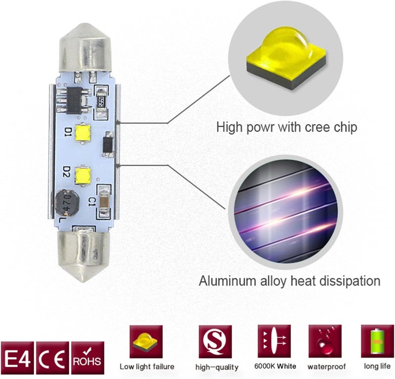 DEMULAX 2x C5W C10W LED Car Bulbs - Image 4
