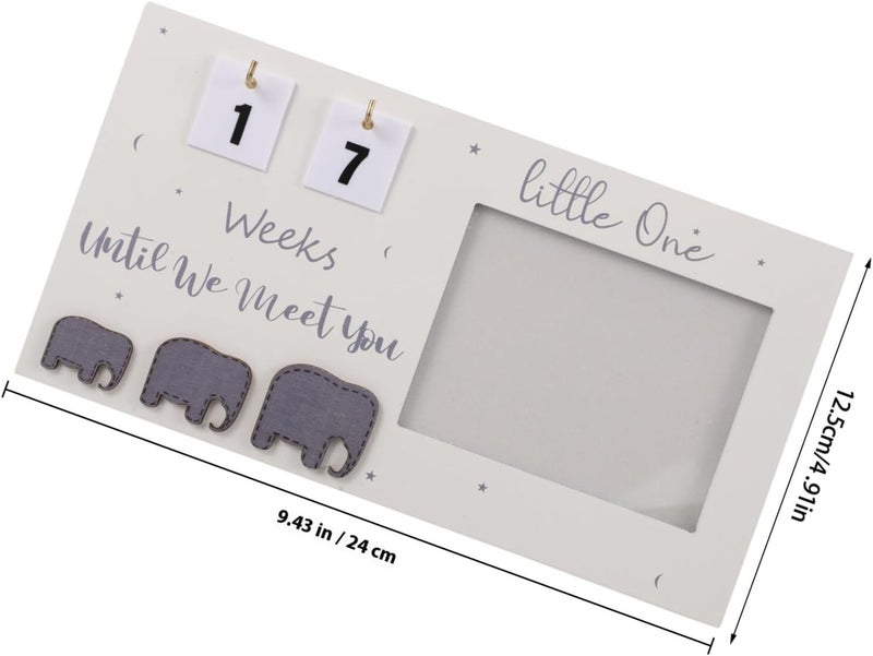 Newborn Sonogram Photo Frame Wooden Keepsake Frame 24x12.7cm Picture Display Nursery Décor for Birth - Image 2