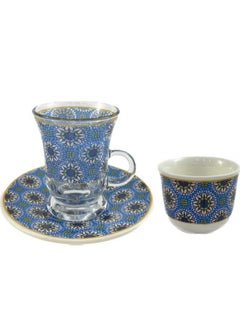 Homemaker 20-Piece Turkish Tea & Coffee Set – Premium Porcelain Cups, Glass Tea Glasses, Saucers & Sugar Bowl | Elegant & Durable for Daily Use or Gifting  - Image 2
