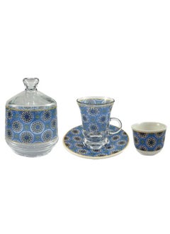 Homemaker 20-Piece Turkish Tea & Coffee Set – Premium Porcelain Cups, Glass Tea Glasses, Saucers & Sugar Bowl | Elegant & Durable for Daily Use or Gifting  - Image 3