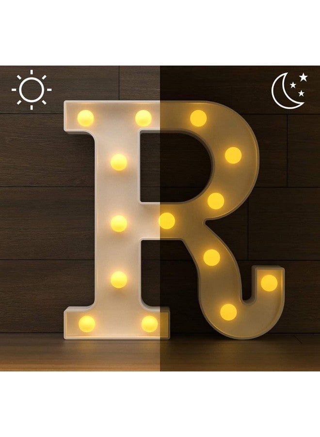 VRB Dec Plastic 1 Pcs Marquee Alphabet Light Letters/Letter Light/Alphabet/Led Alphabet Letters/Aesthetic Room/Wall Decor Items/Birthday Decoration Items (Pack Of 1, R, R,White) - Image 3