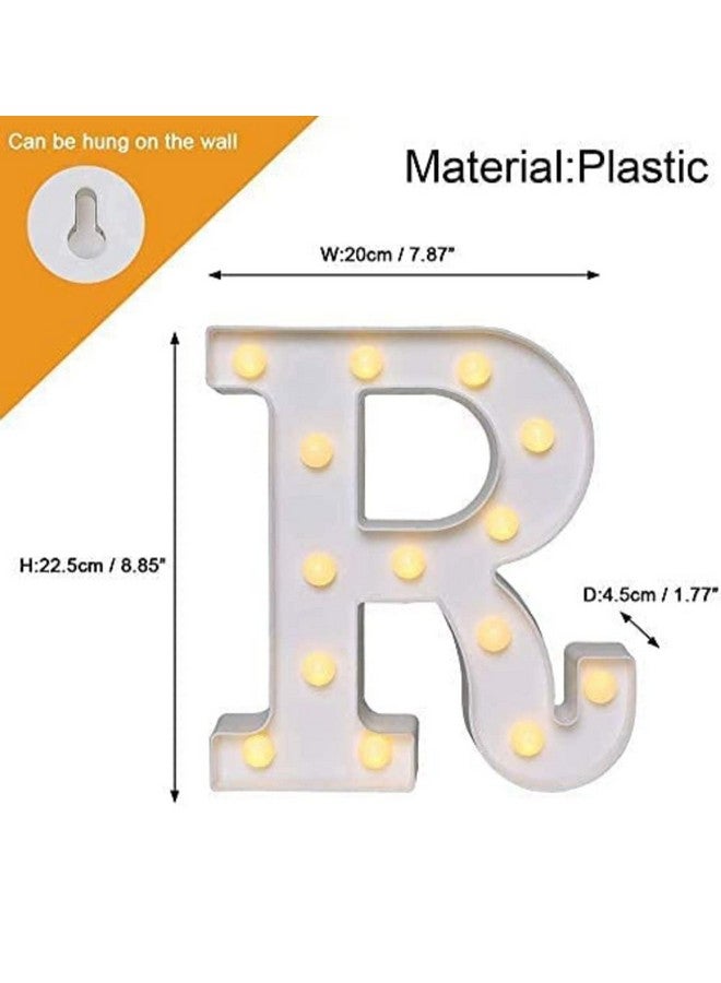 VRB Dec Plastic 1 Pcs Marquee Alphabet Light Letters/Letter Light/Alphabet/Led Alphabet Letters/Aesthetic Room/Wall Decor Items/Birthday Decoration Items (Pack Of 1, R, R,White) - Image 2